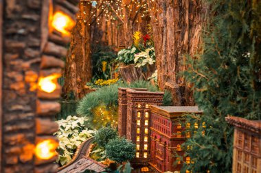 Grand Rapids Michigan 'daki bahçelerde tatil bahçıvanlığı yapan tren sergisi.