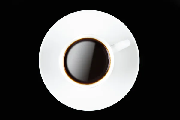 Tasse à café sur noir — Photo