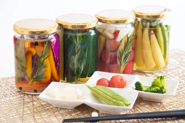 Colorful Pickles Delicious Summer Vegetables — Fotografie, imagine de stoc