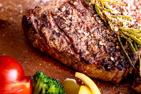 Esta Una Macro Toma Carne Parrilla Deliciosa — Foto de Stock