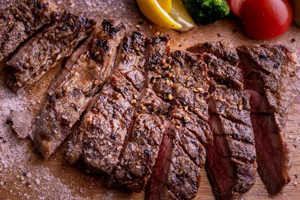 Esta Una Macro Toma Carne Parrilla Deliciosa — Foto de Stock