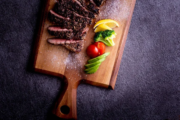Esta Uma Foto Macro Carne Deliciosa Grelhada — Fotografia de Stock