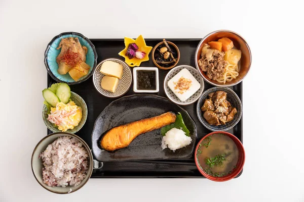 Kleurrijke Japanse Keuken Ontbijt Vaste Maaltijden — Stockfoto