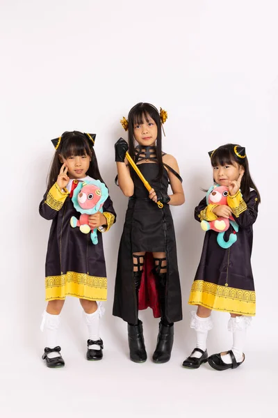 Girl cosplaying Japanese anime for Halloween