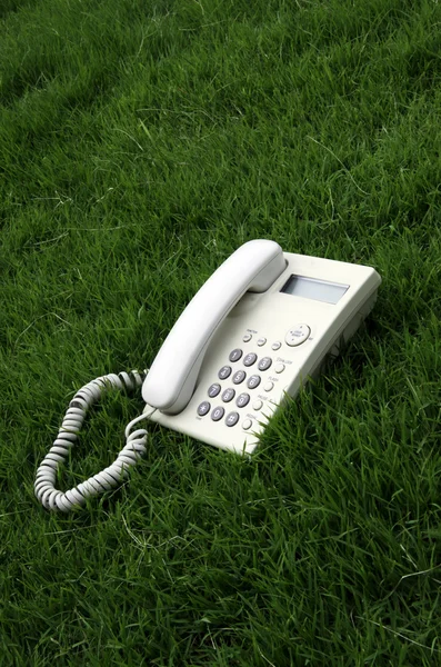 Telefoon in het veld. — Stockfoto