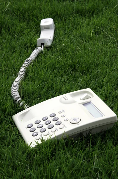 Telefon auf dem Feld. — Stockfoto