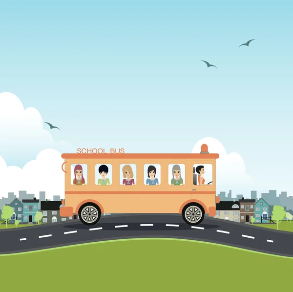 Autobús escolar . — Vector de stock