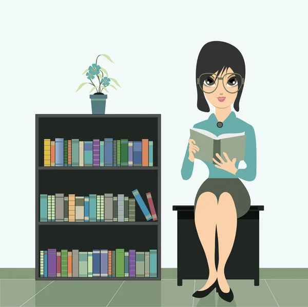 Woman Reading. — Stock Vector