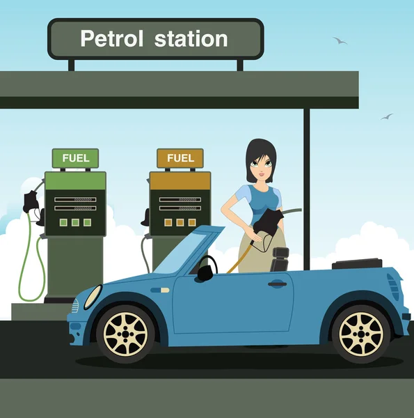 Posto de gasolina —  Vetores de Stock