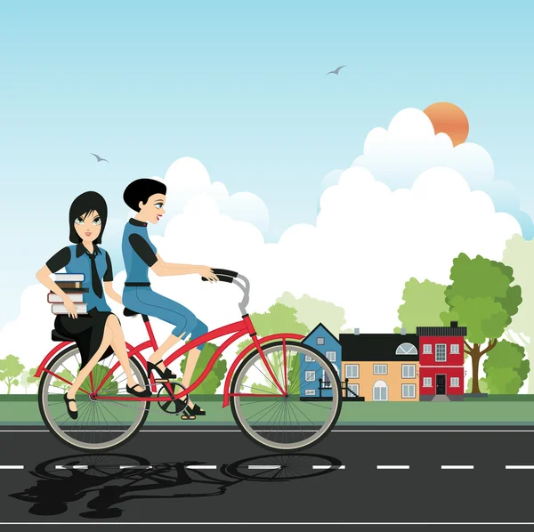 学生自転車 — ストックベクタ