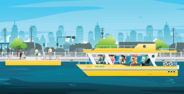 Yolcu botu sürücüleri trafikten kaçan insanları almak için durmak üzereler..