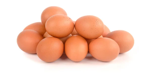 Chicken Egg Pile White Background — Stock Photo, Image