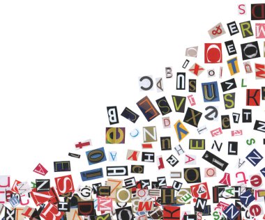 çerçeve, gazete mektup, üzerinde beyaz izole yapılmış