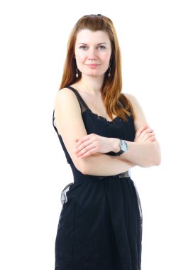 genç kadın, üzerinde beyaz izole