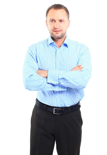 Portret van een jonge zakenman geïsoleerd op witte achtergrond — Stockfoto