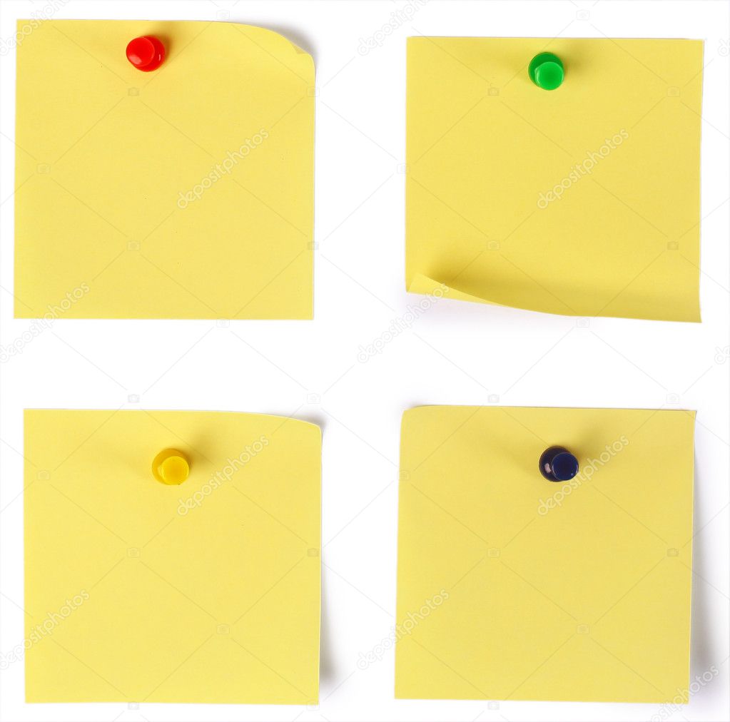 paper note on white background
