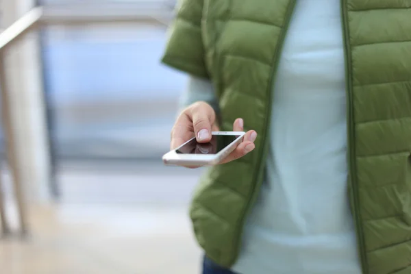Close up of a woman using mobile — Stock Photo, Image