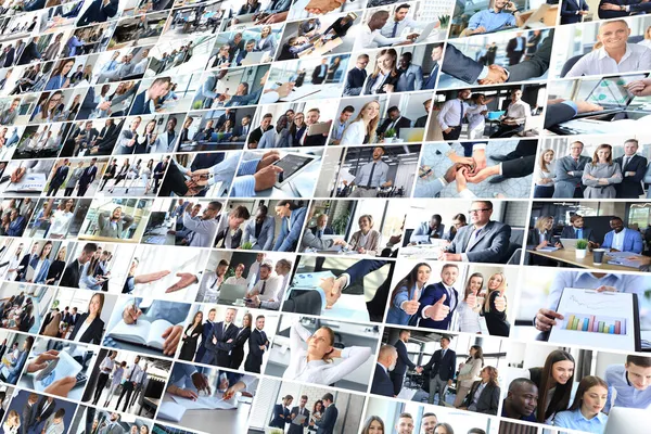 Many Lot Multicultural Different Business Collage Made Some Pictures — Stock Photo, Image