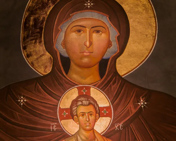 Santa María y Jesús icono — Foto de Stock