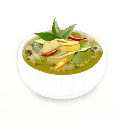 Tay tavuk yeşil köri