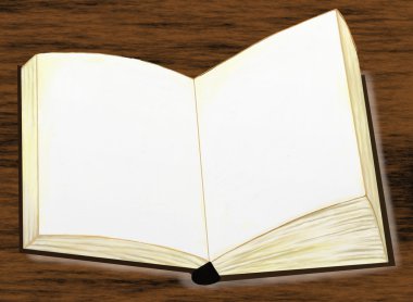 meşe masada boş kitap