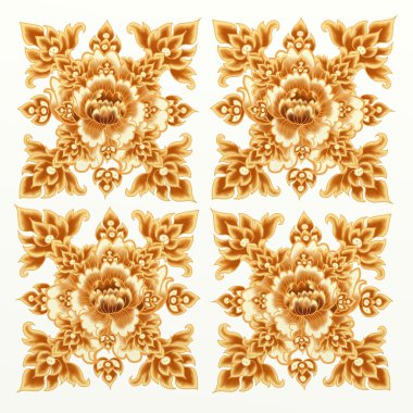 damask sorunsuz altın çiçek deseni