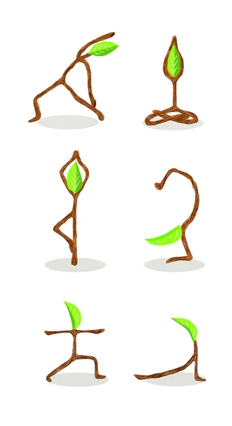 Tree cartoon of Yoga Position 2 — Stock Photo, Image