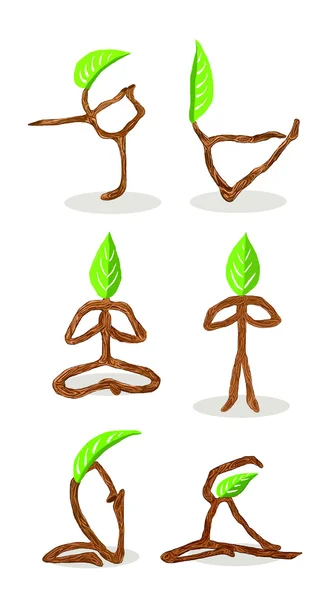 Tree cartoon of Yoga Position 3 — Stock Photo, Image