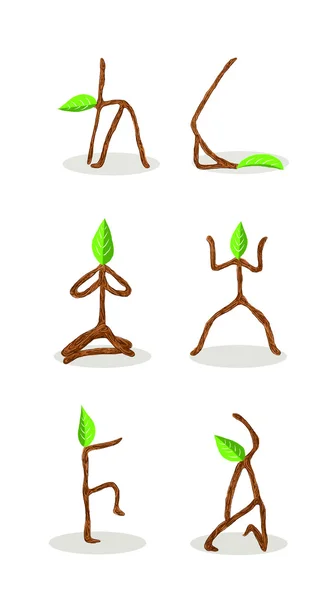 Árbol de dibujos animados de Yoga Posición 1 — Foto de Stock