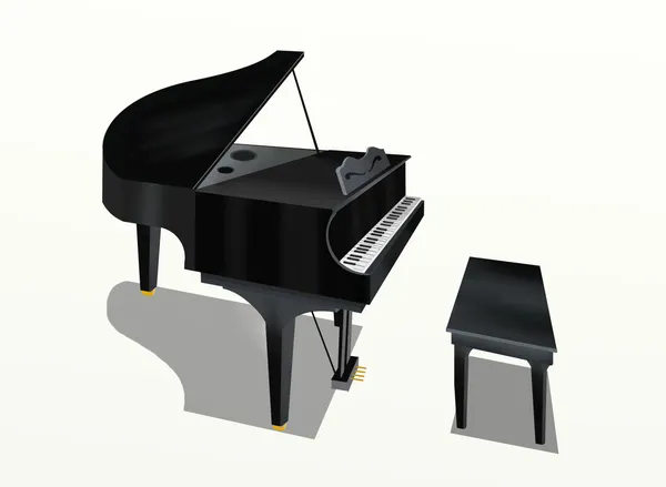 Hand tekening van grand piano op witte achtergrond — Stockfoto