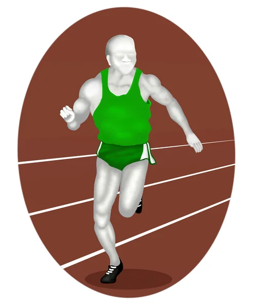 Αθλητής τρέχει στο αθλητικό τομέα — Φωτογραφία Αρχείου