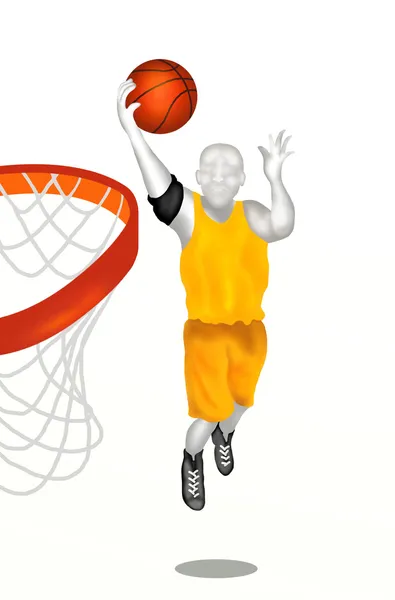 Basketball : Joueur de basket-ball sur le point de marquer — Photo