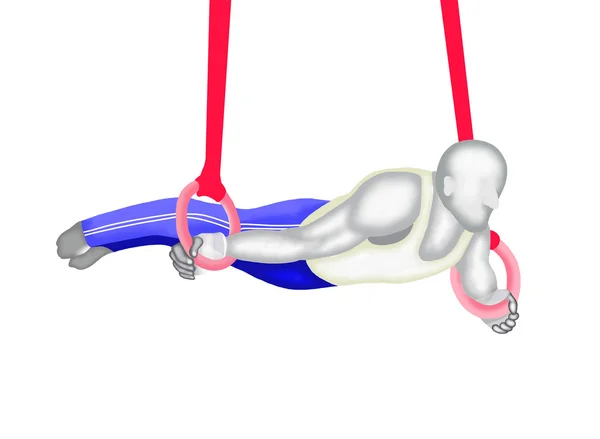 Jimnastik: Jimnastik jimnastik yüzük ellerinde — Stok fotoğraf