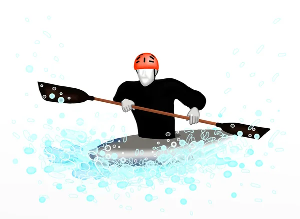 Canoeing : Sportsman Practising Canoeing. — Stock Photo, Image