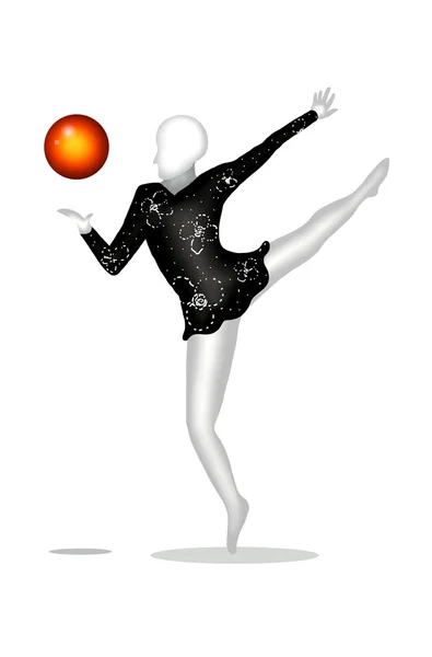 Gymnastics : Gymnast Girl Performing with Ball — Stock Photo, Image
