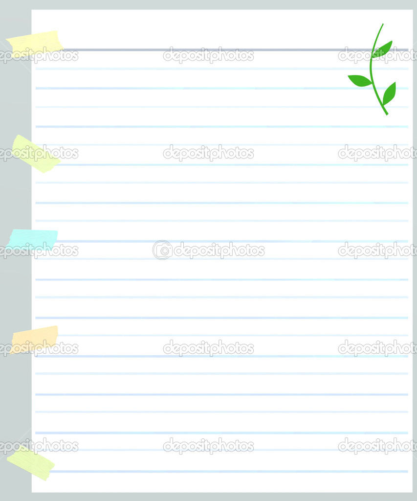 A Sheet of Lined Paper with Masking Tape
