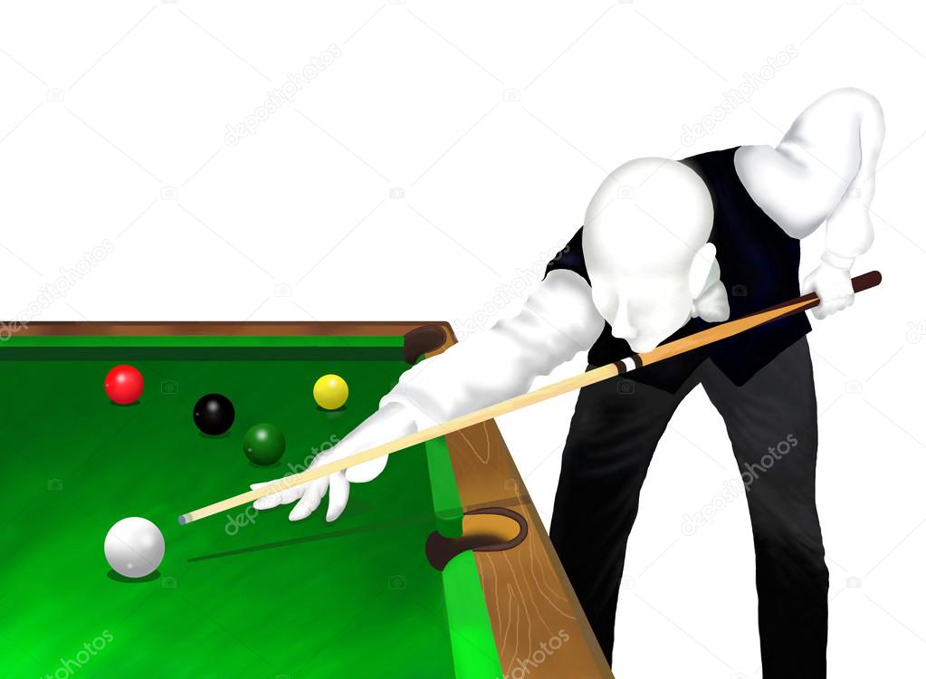 Snooker : Snooker Player Potting Balls on A Green