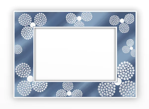 Красивая декоративная группа сфер на горизонтальной синей рамке — стоковое фото