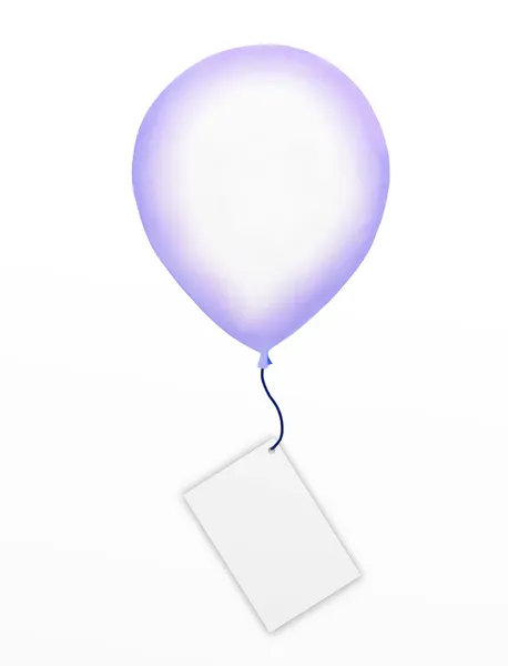 Gros ballon avec une étiquette vide ou une carte de visite vide — Photo