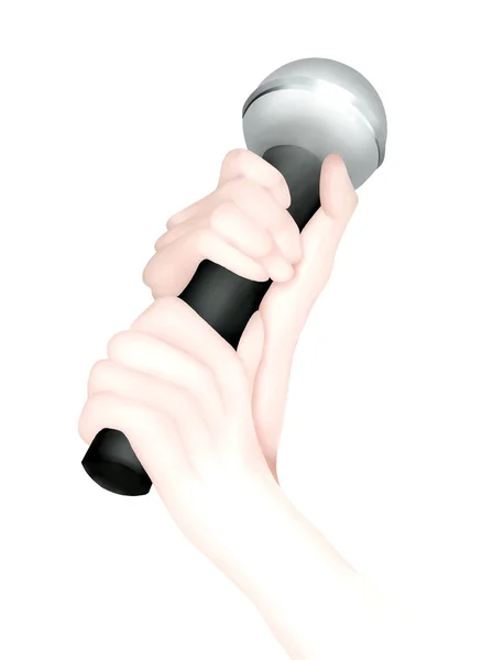 A Hand Holding Up A Microphone for Singing or Interview — Stock Photo, Image