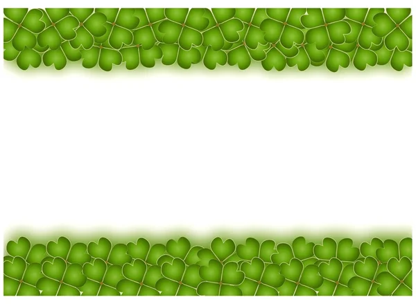 Quadro horizontal de trevo de quatro folhas com espaço de cópia — Fotografia de Stock
