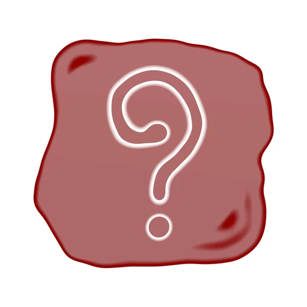Soru işareti simgesi kırmızımsı kahverengi taştan — Stok fotoğraf