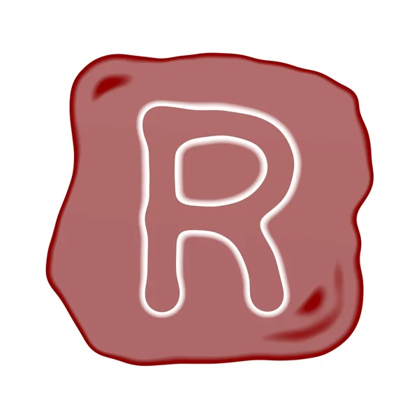 A Reddish Коричневий камінь алфавіту Літера R — стокове фото