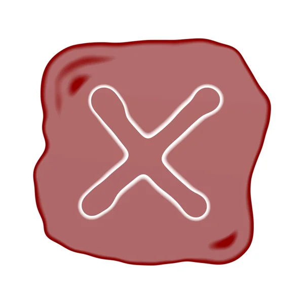Een roodachtig bruin steen van alfabet brief x — Stockfoto