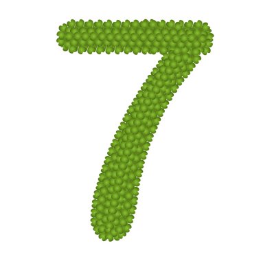 Four Leaf Clover of Alphabet Numbers 7 clipart