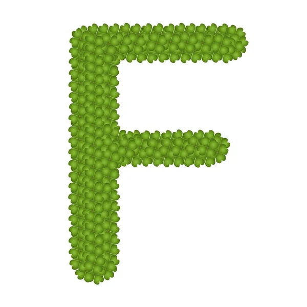 Four Leaf Clover of Alphabet Letter F — Stock Photo, Image
