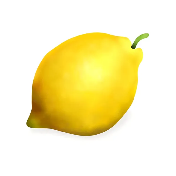 Ruční kresba z čerstvého citronu na bílém pozadí. — Stock fotografie