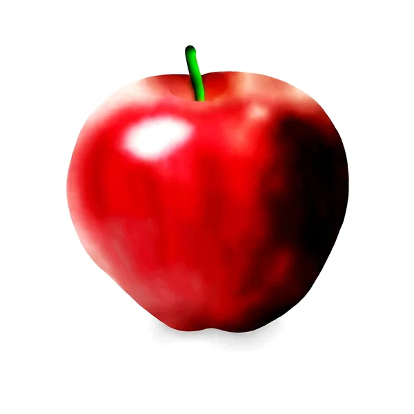 Ruční kresba čerstvé zralé červené jablko — Stock fotografie