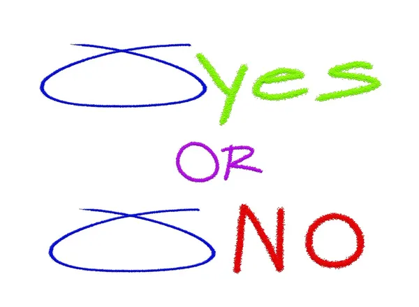 Choice Circled with Yes and No Options — Stock Photo, Image