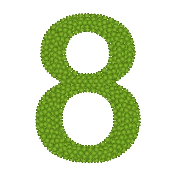 アルファベット番号 8 の 4 つ葉のクローバー — ストック写真